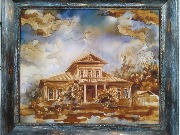 Роман Захаров. Батик. Натуральный шёлк, кофе.