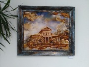 Роман Захаров. Батик. Натуральный шёлк, кофе.