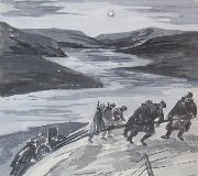 Полярный конвой. Бушуев В.А. Бумага, гуашь. 2019 г.